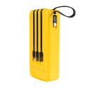 WEKOME WP-10 Pop Digital Series - Power bank 20000 mAh with built-in USB-C / Lightning / Micro USB + USB-A cable (Yellow)