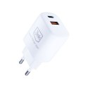 3mk Hyper Charger - USB-A QC 3.0 + USB-C PD 20W mains charger (White)