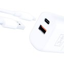 3mk Hyper Charger - USB-A QC 3.0 + USB-C PD 20W mains charger (White)