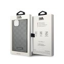 Karl Lagerfeld Saffiano Mono Metal Logo - Case for iPhone 14 (Gray)