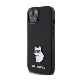 Karl Lagerfeld Silicone Choupette Metal Pin - iPhone 15 Case (Black)