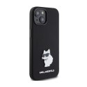 Karl Lagerfeld Silicone Choupette Metal Pin - iPhone 15 Case (Black)