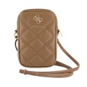 Guess Zip Quilted 4G - Phone bag (brown)