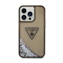 Guess Liquid Glitter Triangle Logo Case - Case for iPhone 14 Pro Max (Black)