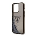 Guess Liquid Glitter Triangle Logo Case - Case for iPhone 14 Pro Max (Black)