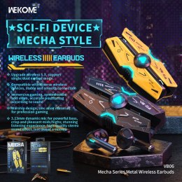 WEKOME VB06 Mecha Series - Bluetooth V5.3 TWS wireless headphones with charging case (Tarnish)