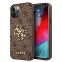 Guess 4G Big Metal Logo - Case for iPhone 12 / iPhone 12 Pro (Brown)