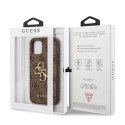 Guess 4G Big Metal Logo - Case for iPhone 12 / iPhone 12 Pro (Brown)