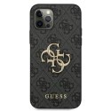 Guess 4G Big Metal Logo - Case for iPhone 12 / iPhone 12 Pro (Grey)