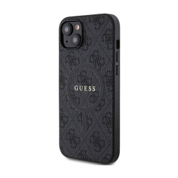 Guess 4G Collection Leather Metal Logo MagSafe - Case iPhone 15/14/13 (Black)