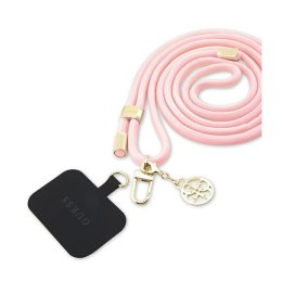 Guess CBDY Cord Nylon 4G Metal Charm - Universal phone strap (pink)