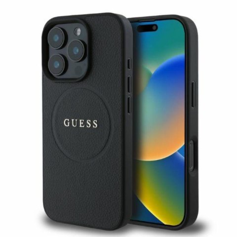 Guess Grained Ring MagSafe - Case iPhone 16 Pro Max (black)