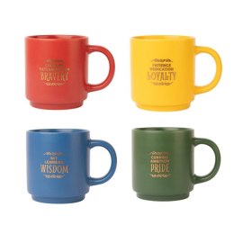 Harry Potter - Set of ceramic mugs with stand 300ml 4 pcs. Hogwarts Houses