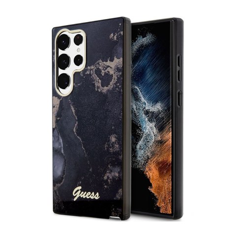 Guess Golden Marble Collection - Case for Samsung Galaxy S23 Ultra (Black)