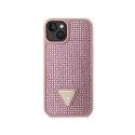 Guess Rhinestone Triangle - Case for iPhone 14 Plus (Pink)