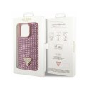 Guess Rhinestone Triangle - Case for iPhone 14 Pro (Pink)