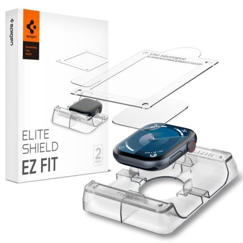 Spigen Elite Shield EZ Fit 2-Pack - Hybrid Glass Protector for Apple Watch 10 42 mm (Clear)