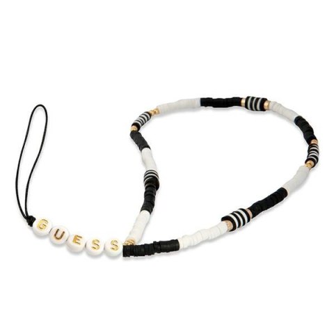 Guess Phone Strap Heishi Beads (Black/White)