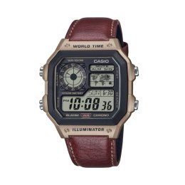 CASIO SPORT Mod. WORLD TIME ILLUMINATOR 5 ALARMS - FUTURE CLASSIC COLLECTION - RED BEIGE