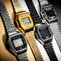 CASIO VINTAGE Mod. SILVER -BLUETOOTH® SMARTPHONE LINK w. built-in accelerometer senses body movements + steps counter