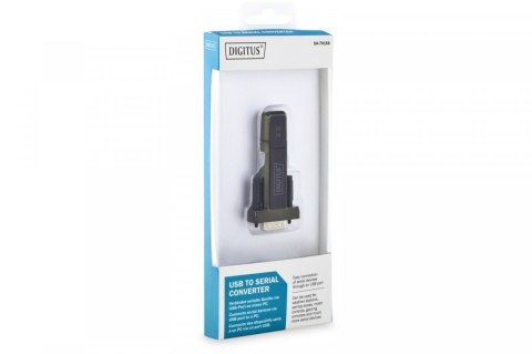 Konwerter / Adapter USB-A 2.0 męski do RS232 (DB9) męski | Chipset FTDI FT232RNL | Mocowanie na śruby | z dodatkowym kablem 0.8m
