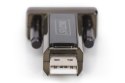 Konwerter / Adapter USB-A 2.0 męski do RS232 (DB9) męski | Chipset Prolific PL2303GT | Mocowanie na śruby | z dodatkowym kablem 