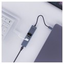 Hub AK-58 3-portowy USB-A 3.1 Gen 1 z adapterem RJ-45 Gigabit Ethernet