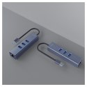 Hub AK-58 3-portowy USB-A 3.1 Gen 1 z adapterem RJ-45 Gigabit Ethernet
