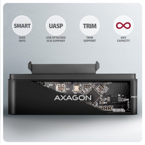 ADSA-FPX Adapter USB-C 10Gbps SATA 6G 2.5/3.5 cala SSD/HDD FASTPORT X, w tym zasilacz, 60cm USB-C/USB-A kabel