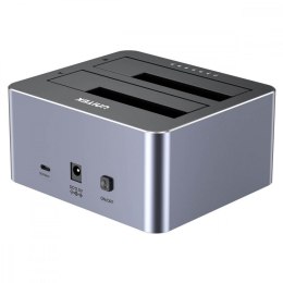Stacja klonująca dyski 2x 2,5/3,5; CLONE; USB-C 10 Gbps