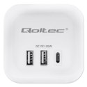 Kostka zasilająca przedłużacz 6w1 z podświetlanym włącznikiem | 3x AC | 2x USB | 1x USB-C PD 20W | biała | kabel 2m