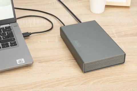 Obudowa USB 3.0 na dysk SSD/HDD 2.5" oraz 3.5" SATA III max. 16 TB z zasilaczem, aluminiowa