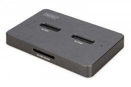 Stacja dokująca dysków | USB-C 3.2 Gen2 10Gbps | SSD M.2 NVMe + SATA (max. 2x 4TB) | Czytnik kart SD-Express 7.1 (max. 2TB) | Cz