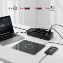 Listwa zasilająca MCE391 B 6 gniazd 4xUSB-A 1xUSB-C, 110-240V AC 50/60Hz, 2.1A max 2500W, czarna