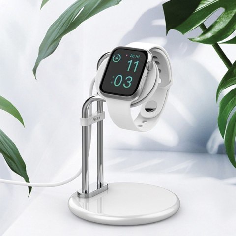 Stojak do Apple Watch SAW-300 ładowanie srebrny