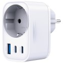 Adapter sieciowy Hyper Charger 30W 1xUSB-A 2xUSB-C 1x Schuko PD QC 3.0 białt