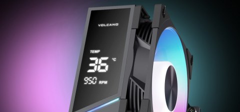 Chłodzenie powietrzne Volcano 0C T102 LCD ARGB 120 czarne