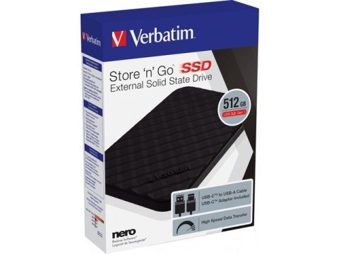 Dysk zewnętrzny Store n Go 512GB 2,5'' USB-C 3.2 Czarny
