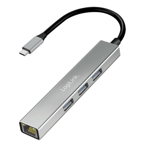HUB USB3.2 3xUSB-A, 1x RJ45 Gigabit Ethernet