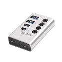 Hub 4xUSB3.2 Gen1 z przełącznikiem on/off