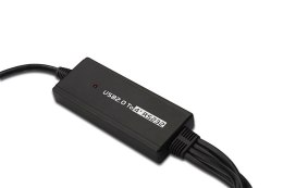 Kabel adapter USB-A 2.0 męski do 4x RS232 (DB9) męski | Chipset FTDI FT2232H | Czarny | Mocowanie na śruby | 1.5m