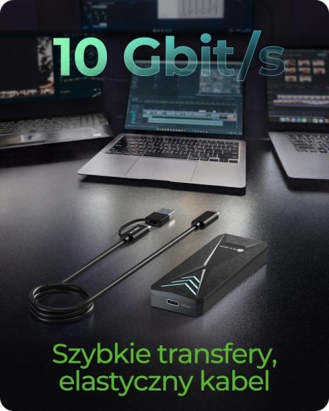 Obudowa dysku IB-1805ML-CU31 NVMe M.2 SSD, RGB oświetlenie