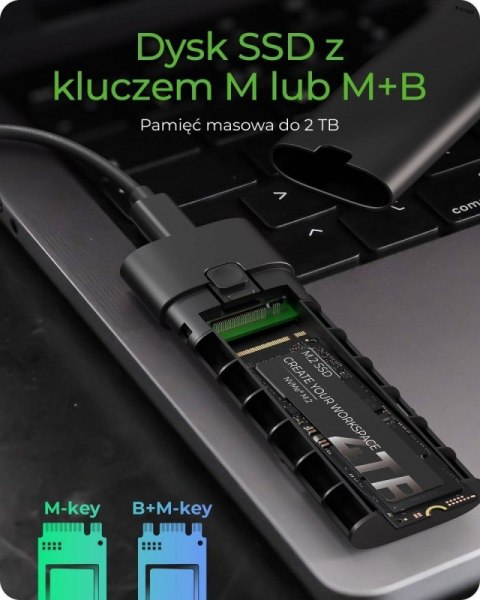 Obudowa dysku IB-1806MT-CU31 M.2 NVMe SSD 10 Gbps