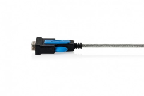 Kabel adapter USB 2.0 do RS232 (DB9) | Chipset FTDI (FT232RNL) | PVC, transparentny | Mocowanie na śruby | 1.8m