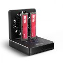 ADSA-M2C22 Stacja dokująca USB4 dla 2x M.2 NVMe SSD z funkcją klonowania dysków bez komputera, z wentylatorem chłodzącym