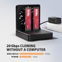ADSA-M2C22 Stacja dokująca USB4 dla 2x M.2 NVMe SSD z funkcją klonowania dysków bez komputera, z wentylatorem chłodzącym