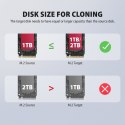 ADSA-M2C22 Stacja dokująca USB4 dla 2x M.2 NVMe SSD z funkcją klonowania dysków bez komputera, z wentylatorem chłodzącym