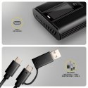 EEM2-SD2B Obudowa zewnętrzna aluminiowa bezśrubowa USB-A/C 3.2 Gen2 M.2 NVMe/SATA wyświetlacz LED, czarny