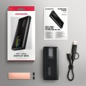 EEM2-SD2B Obudowa zewnętrzna aluminiowa bezśrubowa USB-A/C 3.2 Gen2 M.2 NVMe/SATA wyświetlacz LED, czarny