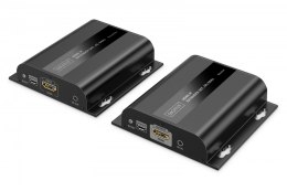 Przedłużacz (extender) po skrętce kat.6 HDMI 4K/60Hz przez IP 1G lub do 120m/200m, max. 253 odbiorniki, sterowanie IR - zestaw (